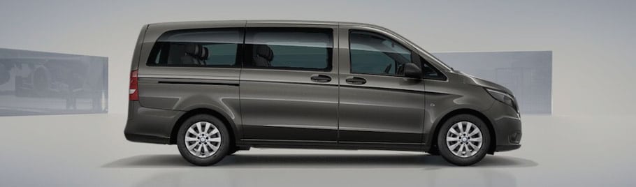 Mercedes Vito available for chauffeur hire, up to 9 seats